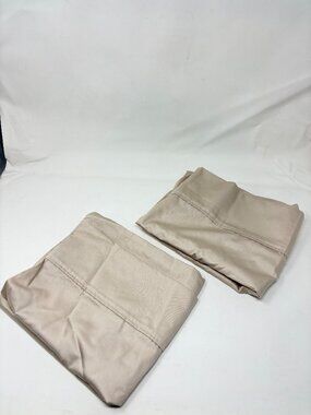 Charisma WrinkleShield Standard Pillowcases 20x32 Beige Cotton Set 2